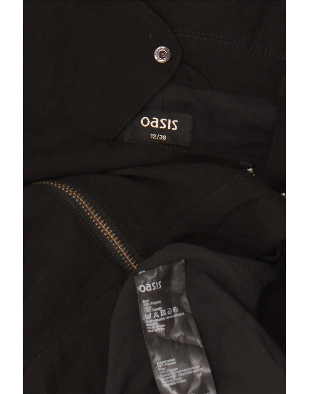 Женская укороченная байкерская куртка Oasis UK 12, средний черный полиэстер