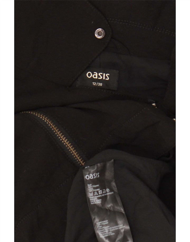 Женская укороченная байкерская куртка Oasis UK 12, средний черный полиэстер