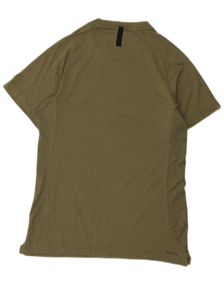 Мужская футболка Nike Dri Fit из полиэстера цвета хаки среднего размера