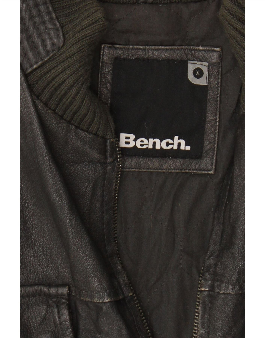 BENCH Mens Leather Jacket UK 42 XL Black Leather Vintage Bench and Second-Hand Bench from Messina Hembry 