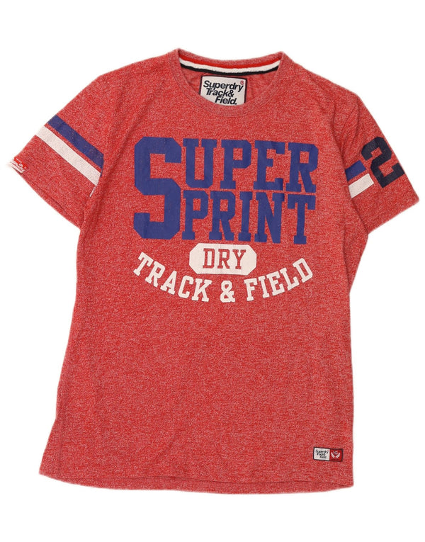 Мужская футболка с рисунком Superdry, большой красный хлопок с крапинками