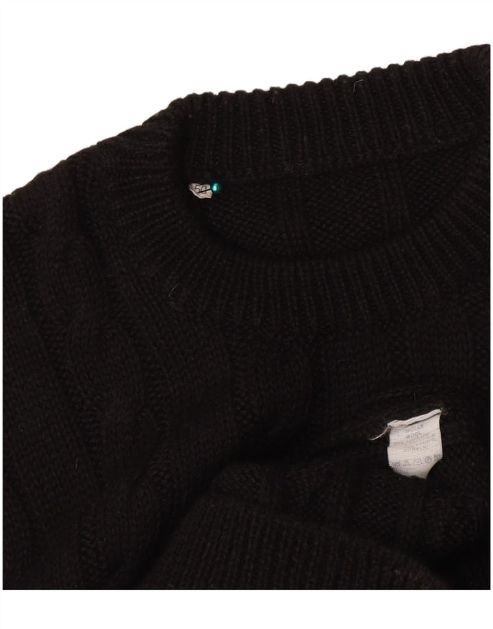 Винтажное женское платье-джемпер IT 50 XL, черное, шерсть