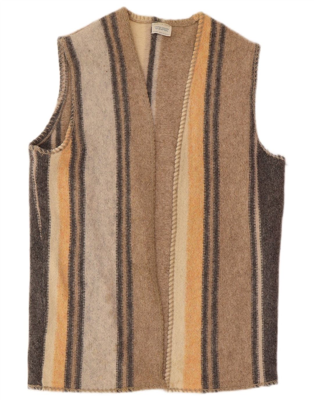 Женский кардиган без рукавов Benetton, Великобритания, 16, большой, разноцветный, шерсть