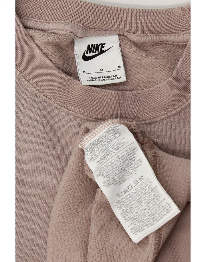 Женский укороченный свитшот оверсайз Nike UK 14, хлопковый средний розовый цвет
