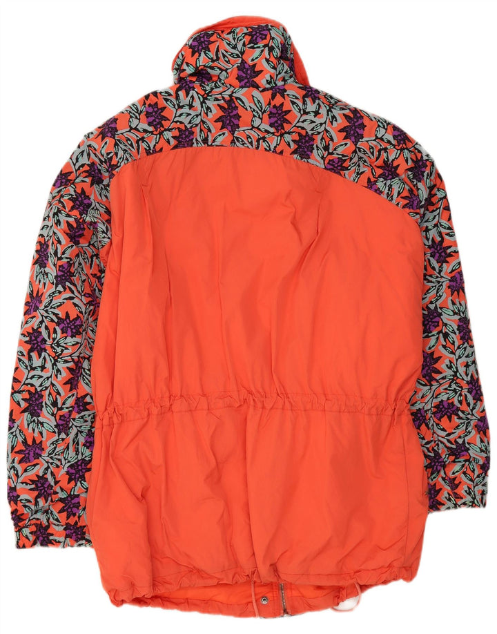 Женская лыжная куртка Maier Oversized UK 10, маленькая оранжевая с цветочным принтом, полиамид