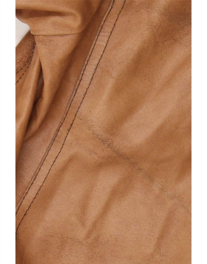 Винтажная женская кожаная куртка UK 18 XL Бежевая