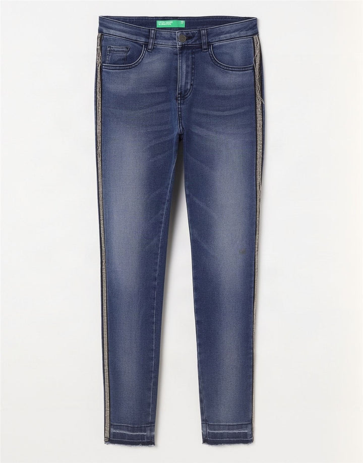 Женские джинсы скинни Benetton W27 L27 синие
