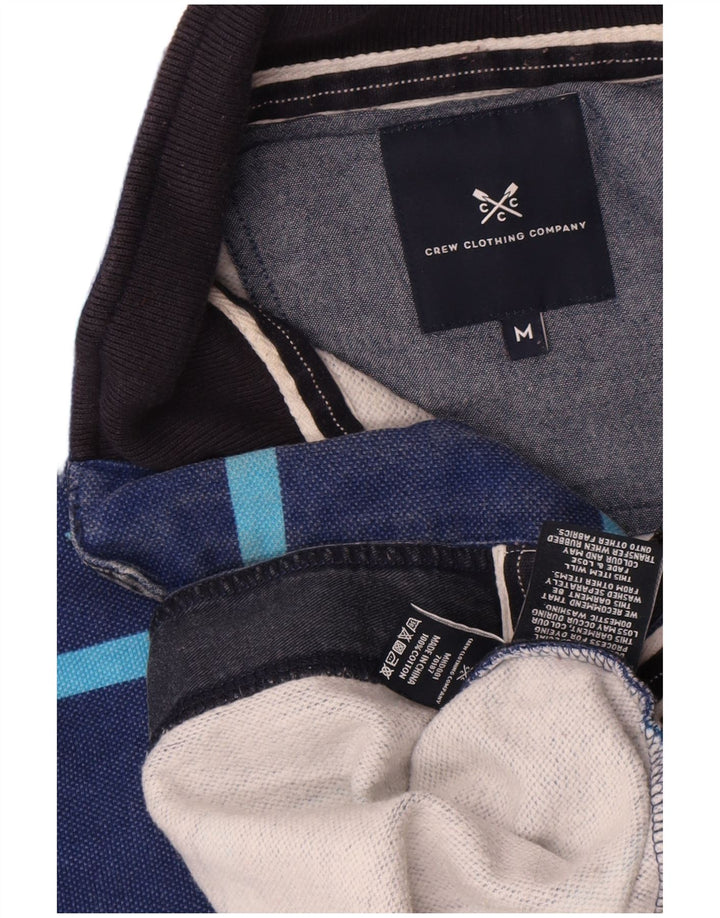 Crew Clothing Мужской свитшот с воротником на молнии, джемпер среднего размера, темно-синий в полоску