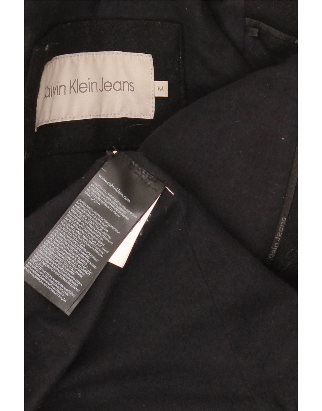 Женское полупальто CALVIN KLEIN JEANS UK 14, средний черный, шерсть