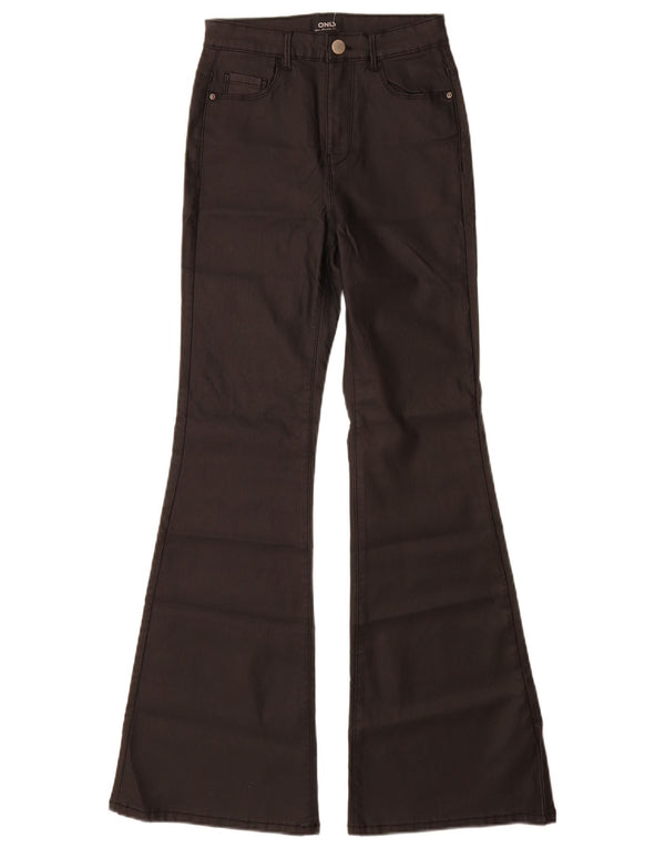 Только женские повседневные брюки-клеш, маленькие W26 L30, черная вискоза