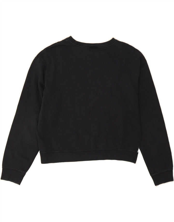 NIKE Womens Oversized Crop Sweatshirt Jumper UK 10 Small Black Colourblock Vintage Nike and Second-Hand Nike from Messina Hembry 