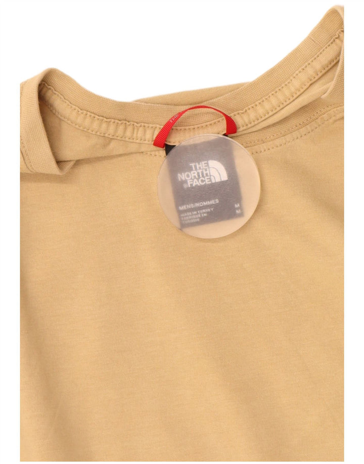 THE NORTH FACE Мужская футболка с рисунком Топ среднего размера, бежевый, хлопок