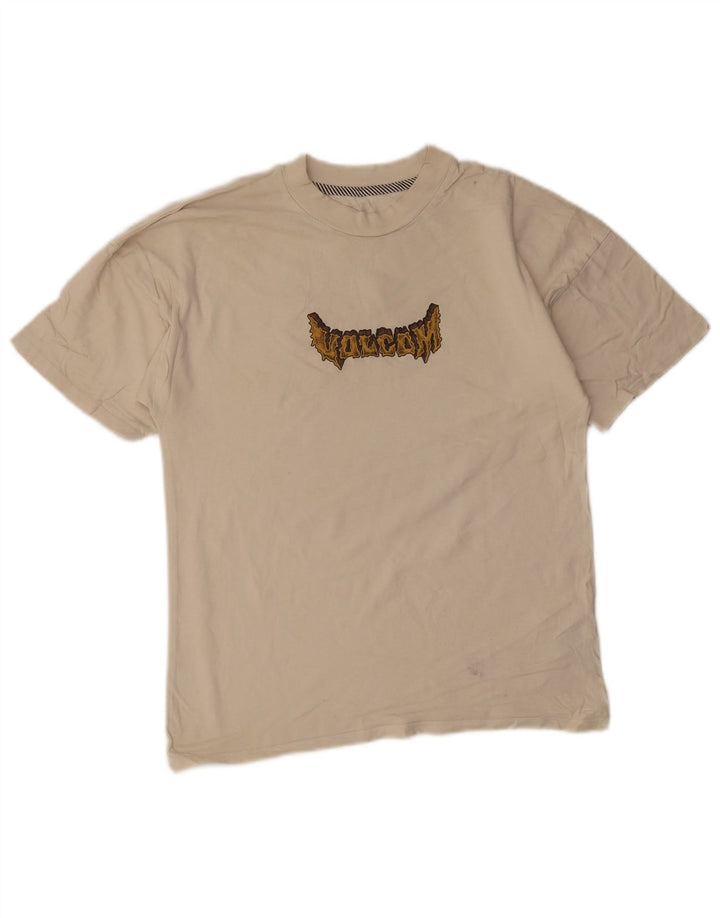 Volcom Мужская футболка с рисунком, маленький бежевый хлопок