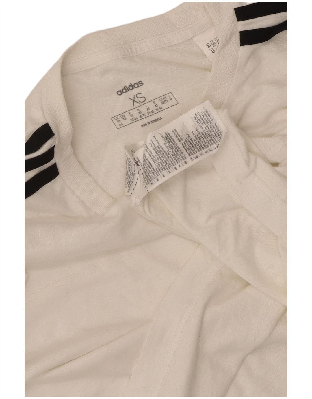 Женская укороченная футболка оверсайз ADIDAS UK 4/6 XS, белый хлопок