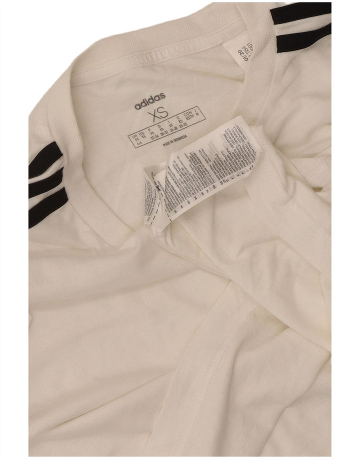 Женская укороченная футболка оверсайз ADIDAS UK 4/6 XS, белый хлопок