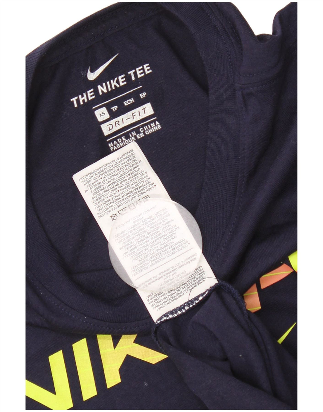 Мужская футболка с рисунком NIKE Dri Fit Top XS, темно-синий полиэстер