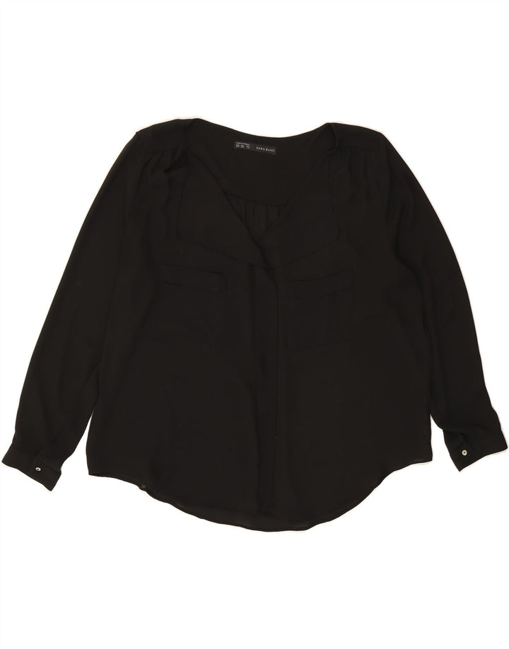 ZARA Womens See Through Shirt Blouse UK 20 2XL Black Vintage Zara and Second-Hand Zara from Messina Hembry 