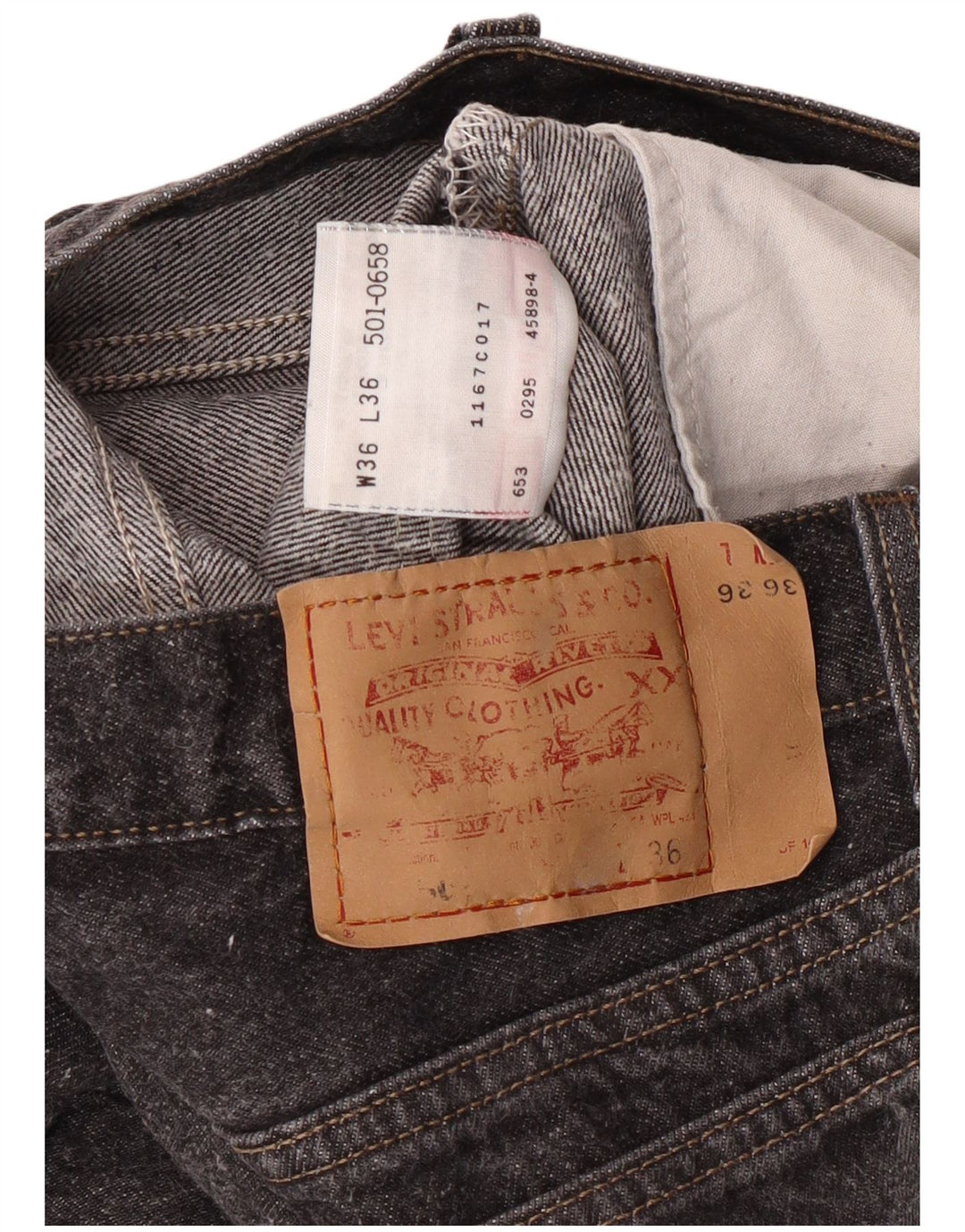 Мужские прямые джинсы LEVI'S W36 L36 Серые, хлопок