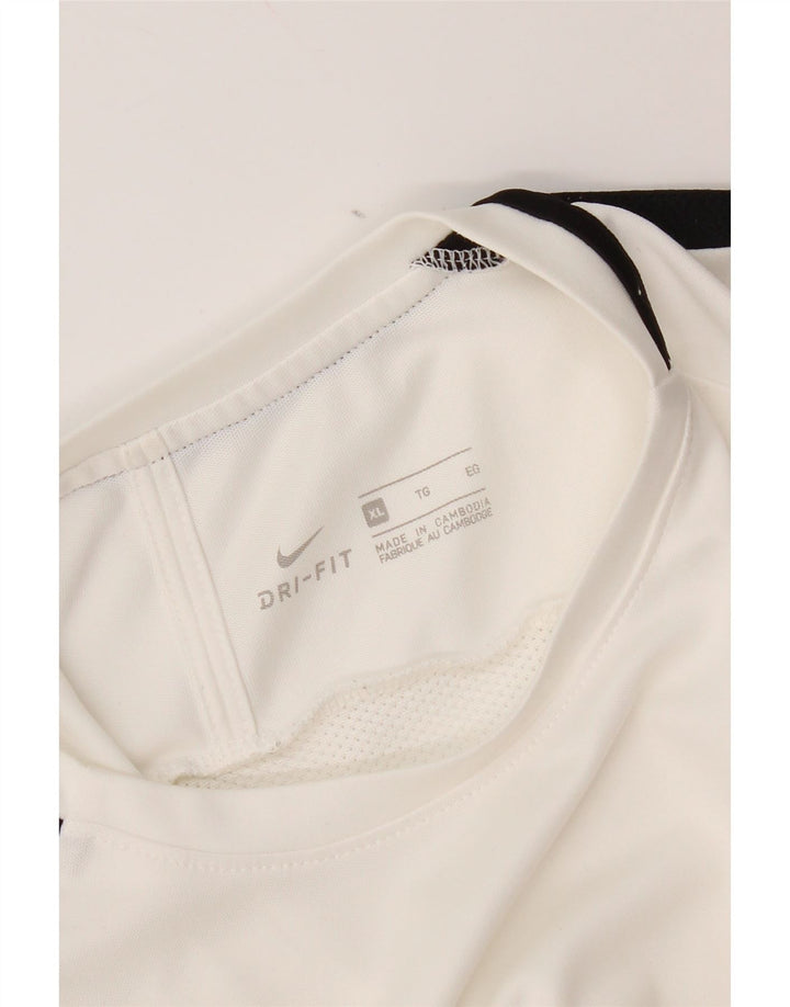 Мужская футболка Nike Dri Fit Top XL белого цвета с цветными блоками