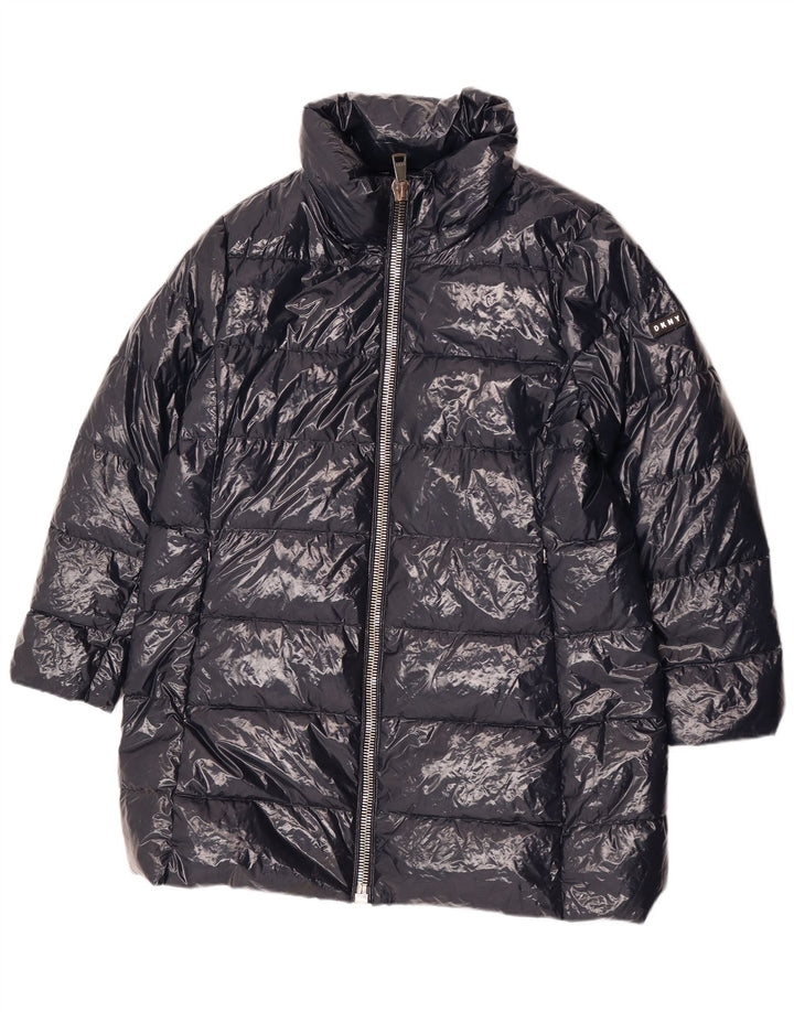 Женское стеганое пальто Dkny UK 18 XL, темно-синий, нейлон