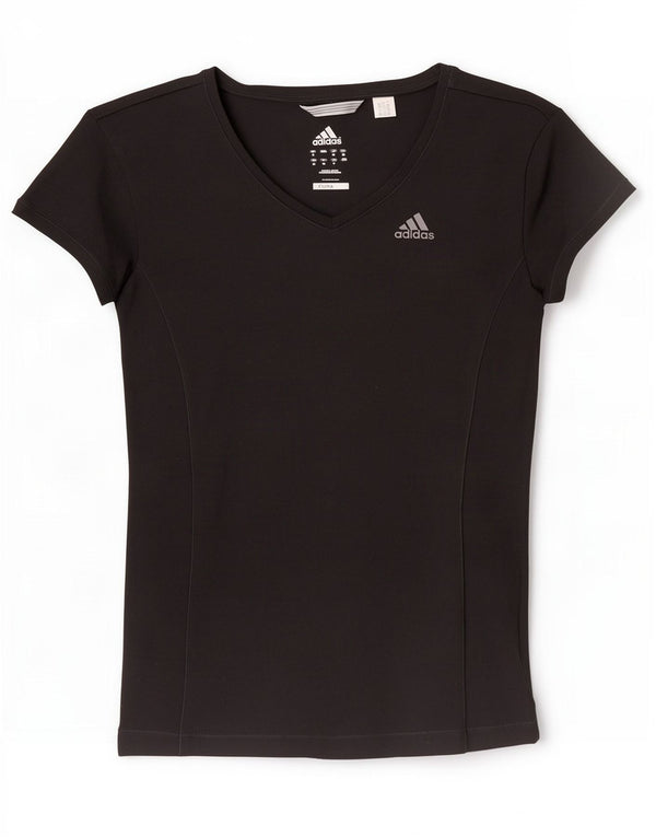 Женская футболка Adidas Climalite Top UK 8, маленький черный полиэстер