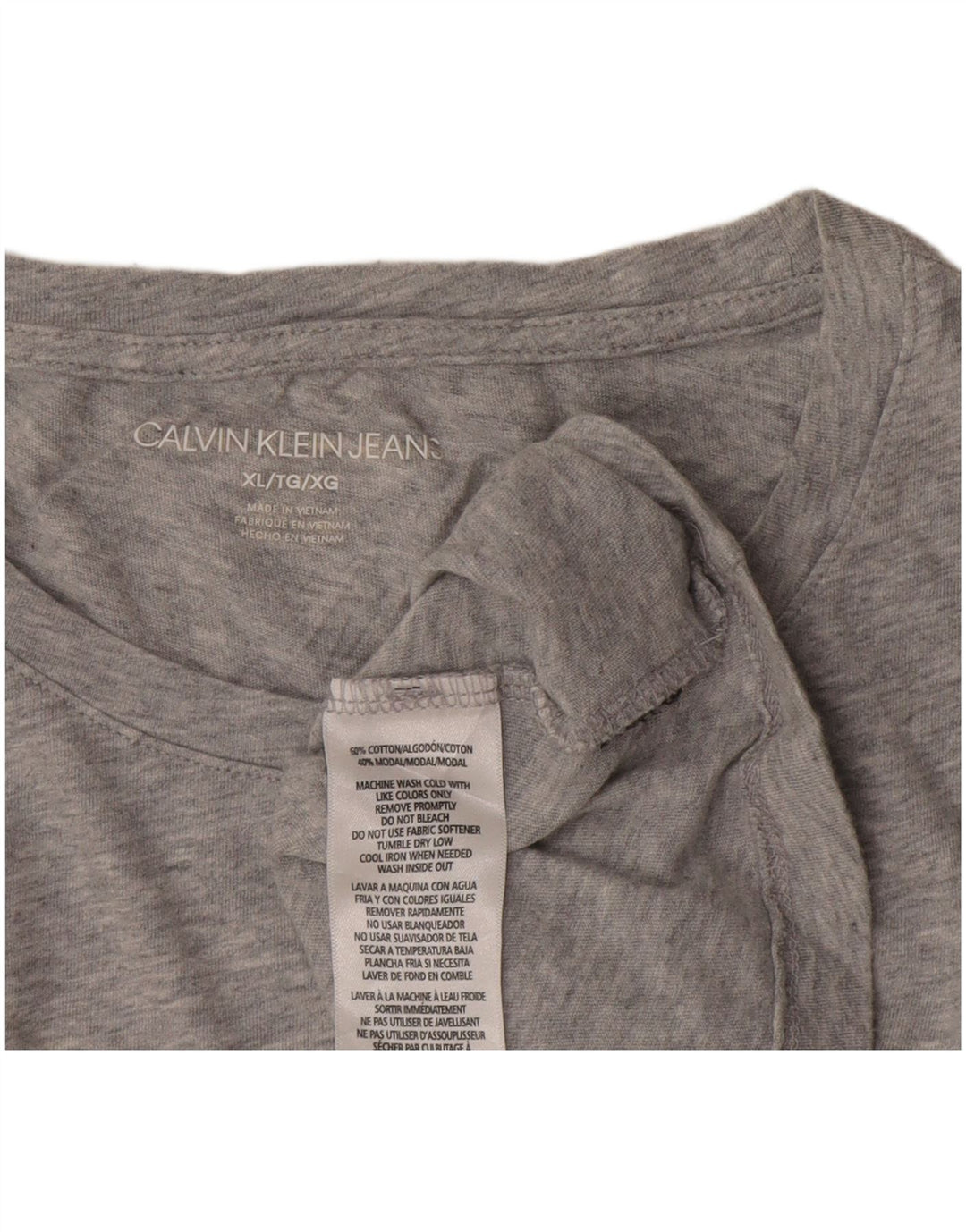 Женская футболка с рисунком Calvin Klein Top UK 18 XL Серый хлопок