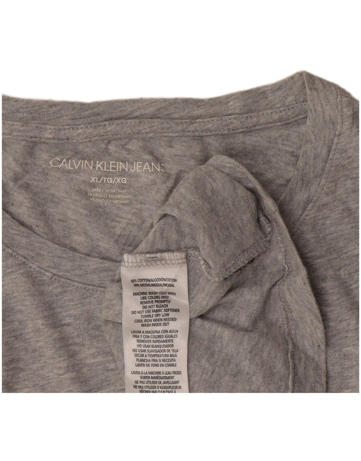 Женская футболка с рисунком Calvin Klein Top UK 18 XL Серый хлопок