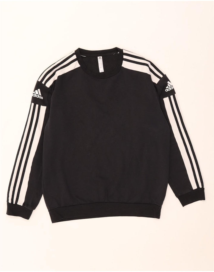 Мужской свитшот Adidas с рисунком, джемпер, средний черный, хлопок с цветными блоками