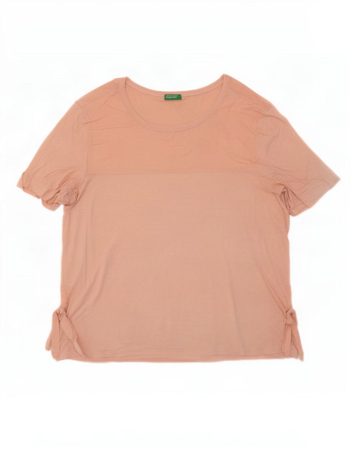 Женская футболка Benetton Top UK 16, большая розовая