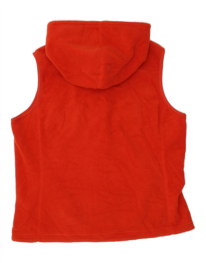 EDDIE BAUER Womens Hooded Fleece Gilet UK 14 Medium Orange Polyester Vintage Eddie Bauer and Second-Hand Eddie Bauer from Messina Hembry 