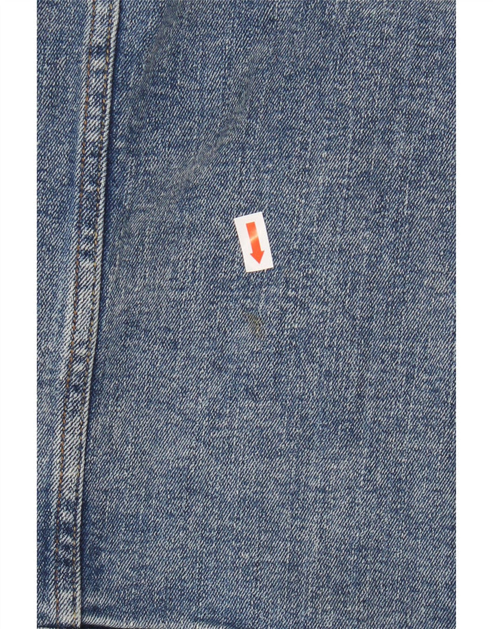 ZARA Womens Crop Denim Jacket UK 14 Medium Blue Cotton