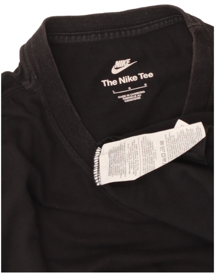 Мужская футболка NIKE, большой размер, черный хлопок