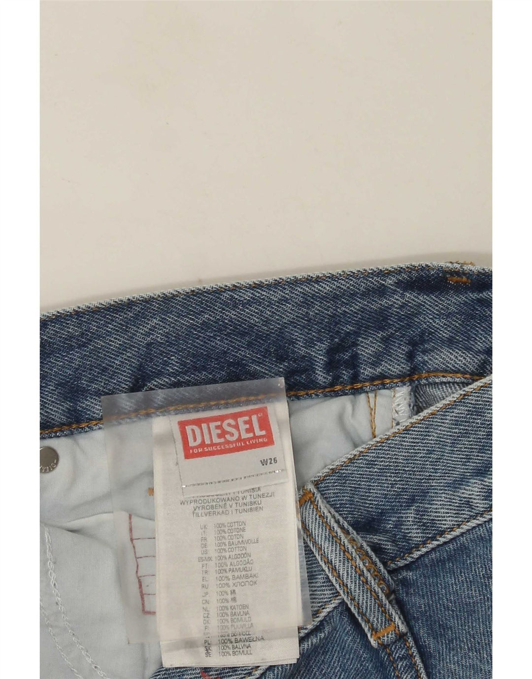 Женские прямые джинсы Diesel W26 L31 синие, хлопок