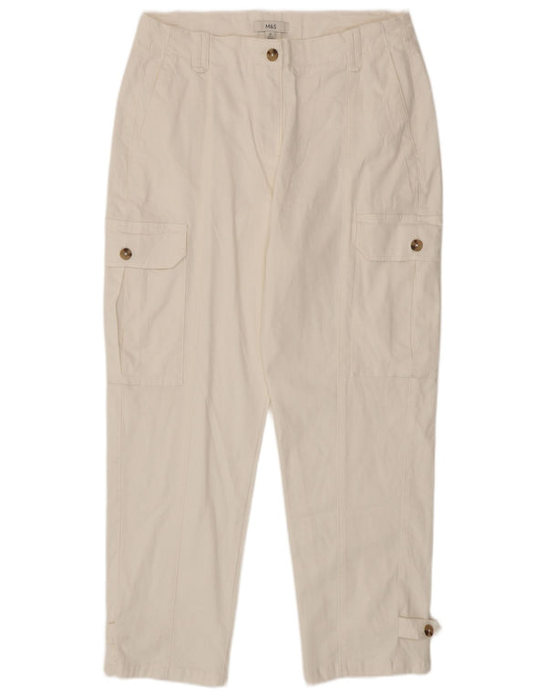 Женские зауженные брюки карго Marks & Spencer UK 14, большие W34 L28, белые