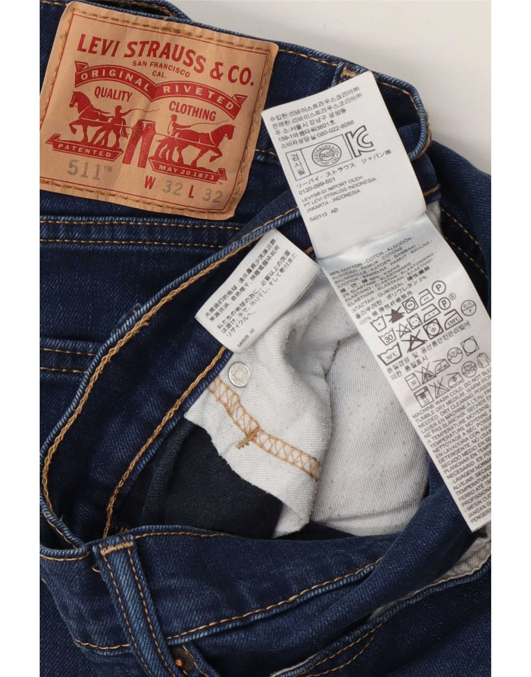 Мужские джинсы Levi's Slim 511 W32 L32 синие, хлопок