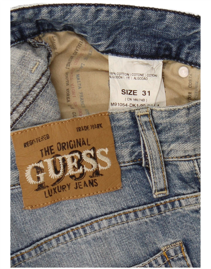 Guess Женские прямые джинсы W31 L34 Синие хлопковые