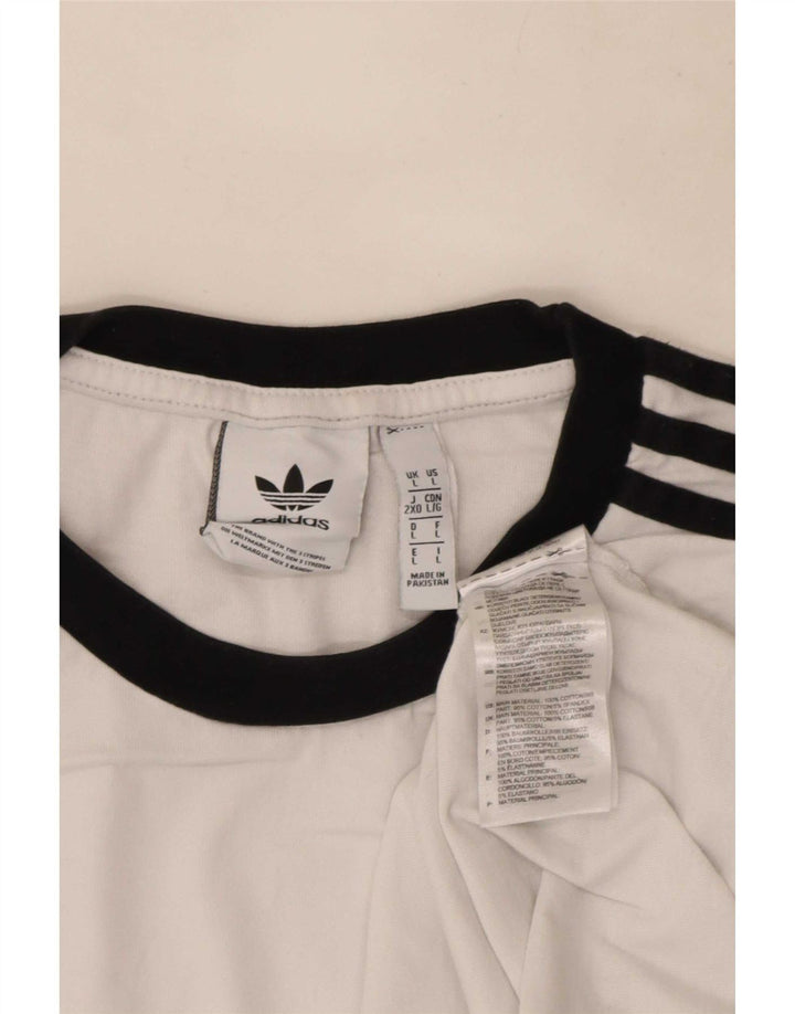 Мужской топ Adidas с длинным рукавом, большой белый хлопок