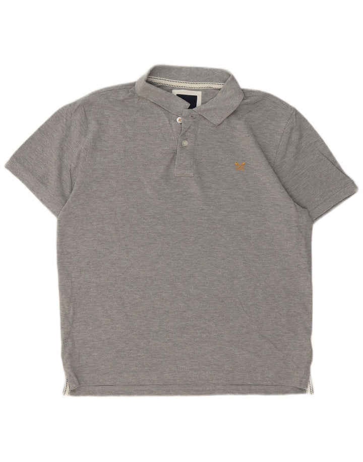 Crew Clothing Мужская рубашка поло среднего серого цвета из хлопка