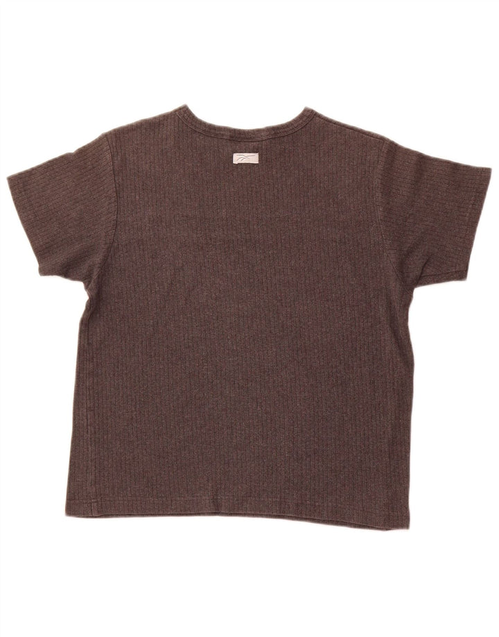 Женская футболка REEBOK Top UK 12, средний серый цвет, хлопок с цветными блоками