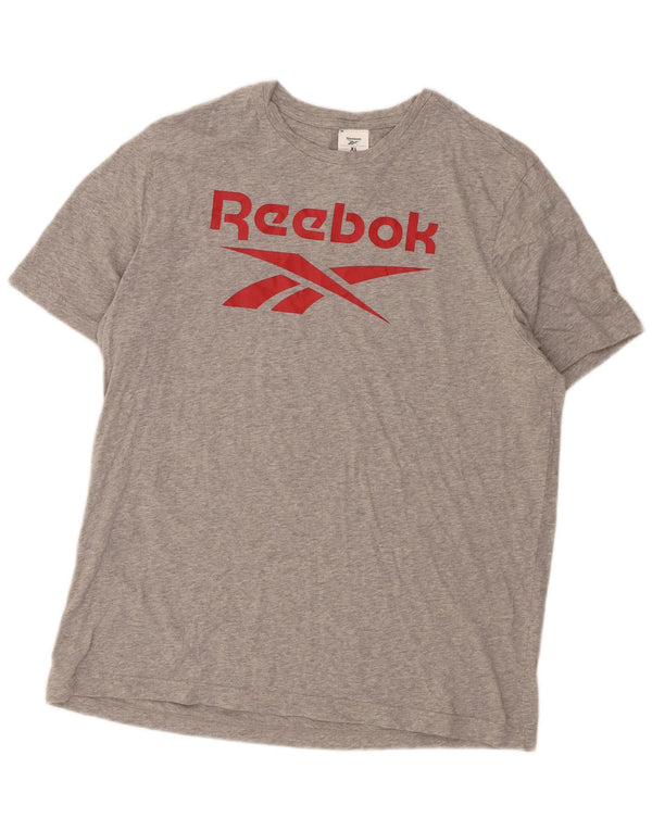Reebok Мужская футболка с рисунком Top XL Серый хлопок в крапинку