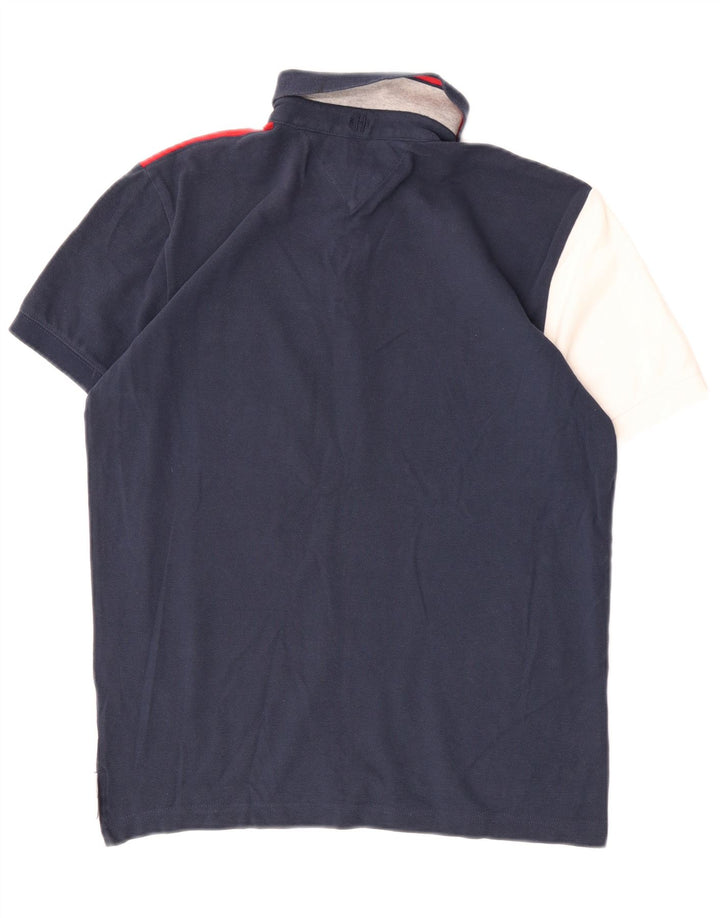 Мужская рубашка-поло обычного кроя Tommy Hilfiger, маленькая, разноцветная, с цветными блоками
