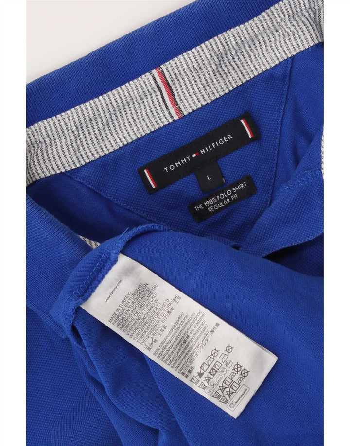 Мужская рубашка-поло обычного кроя Tommy Hilfiger, большая синяя хлопковая ткань