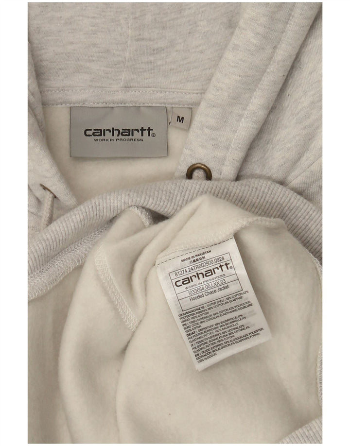 Мужской свитер с капюшоном на молнии Carhartt среднего серого цвета, хлопок