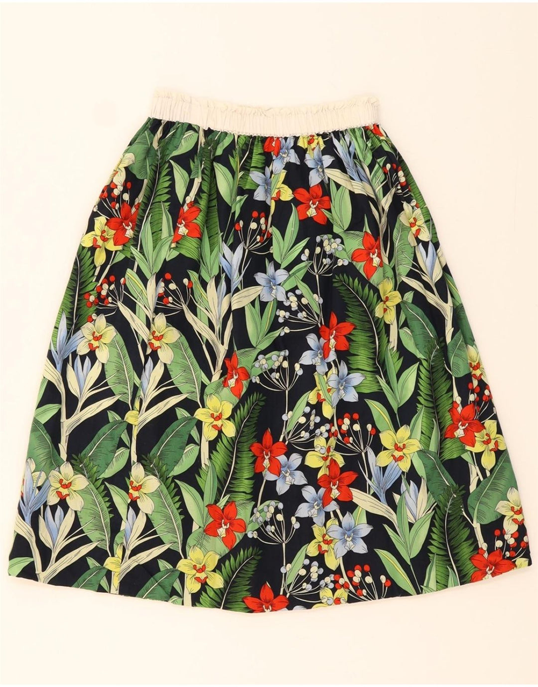 VINTAGE Womens A-Line Skirt W26 Small Multicoloured Floral Vintage Vintage and Second-Hand Vintage from Messina Hembry 
