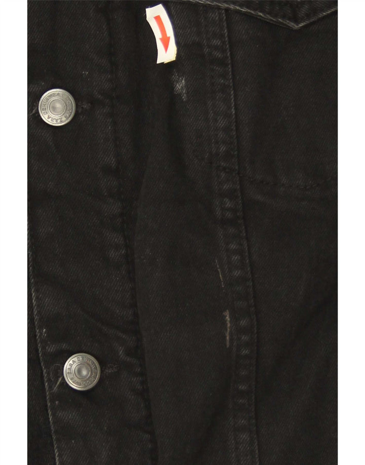 Мужская джинсовая куртка Zara Sherpa UK 38, средний черный полиэстер