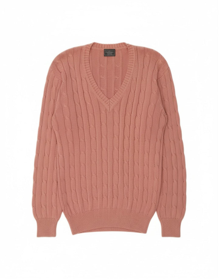 KAPPA Mens V-Neck Jumper Sweater Large Pink Cotton Vintage Kappa and Second-Hand Kappa from Messina Hembry 