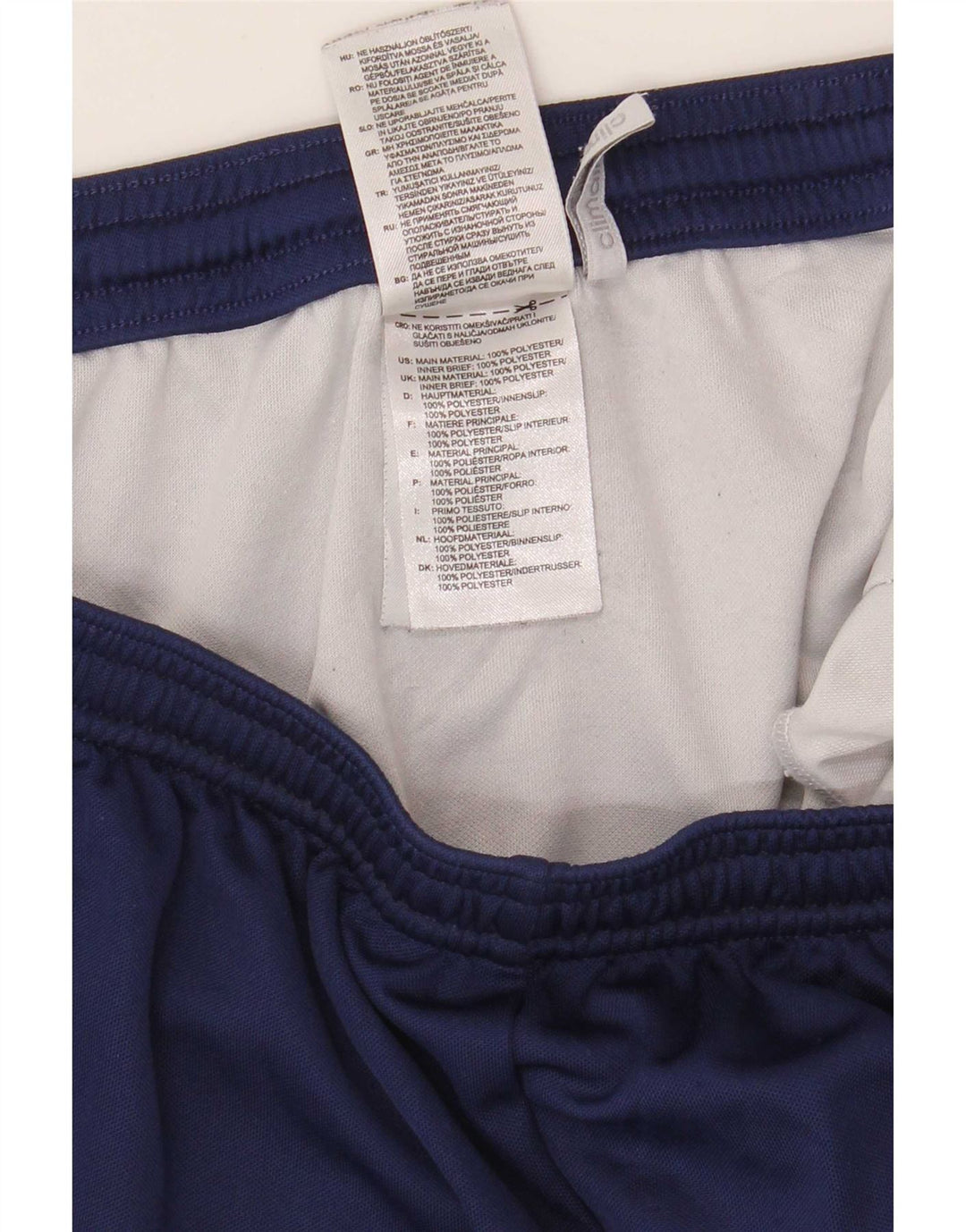 Мужские спортивные шорты Adidas Climalite XL темно-синие из полиэстера