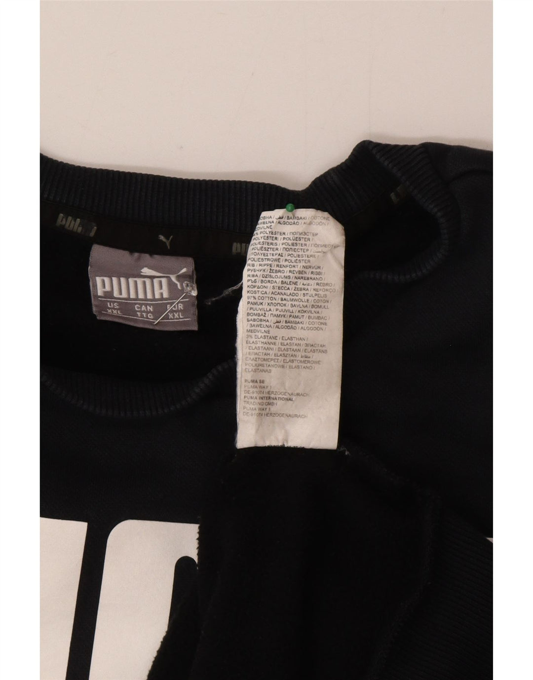 Мужской свитшот с рисунком Puma 2XL, черный хлопок