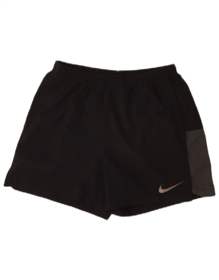 Мужские спортивные шорты Nike Dri Fit среднего размера, полиэстер с цветными блоками, средний черный