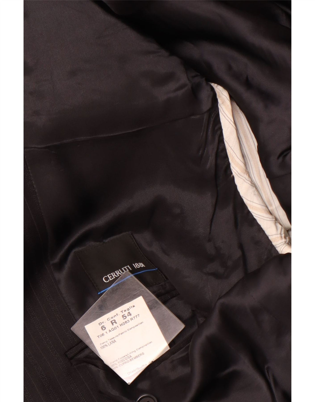 CERRUTI 1881 Мужской пиджак на 3 пуговицах IT 54 2XL Черный в тонкую полоску Шерсть